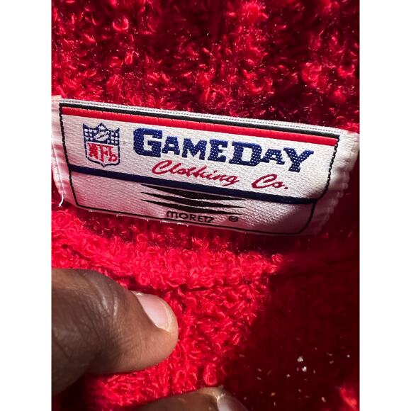 Kansas City Chiefs Gameday Sweater Red Striped NFL Vintage Style Acrylic M - Picture 5 of 9